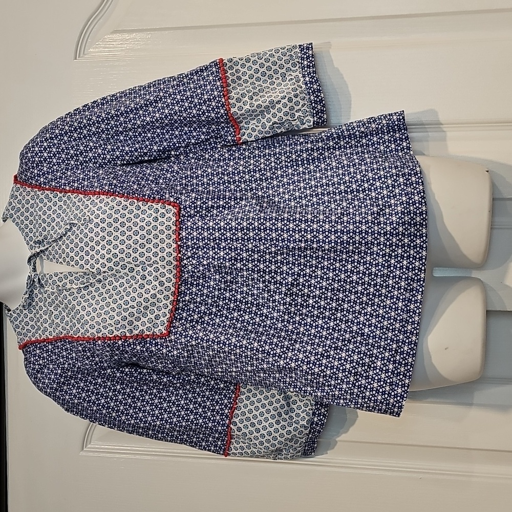 Boden Cora Mosaic Tile Boho Tunic Top Shirt Geometric Ladies 2 Small - Picture 2 of 10